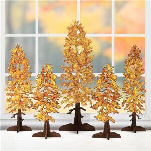 New 5PCS Rustic Wooden Fall Trees - Free Standing Table Decor for‎ Home & Mantel